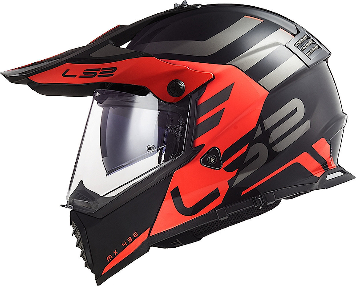 LS2 MX436 Pioneer Evo Adventurer Motocross Hjälm Svart matt/orange XS (53/54) Figur 2