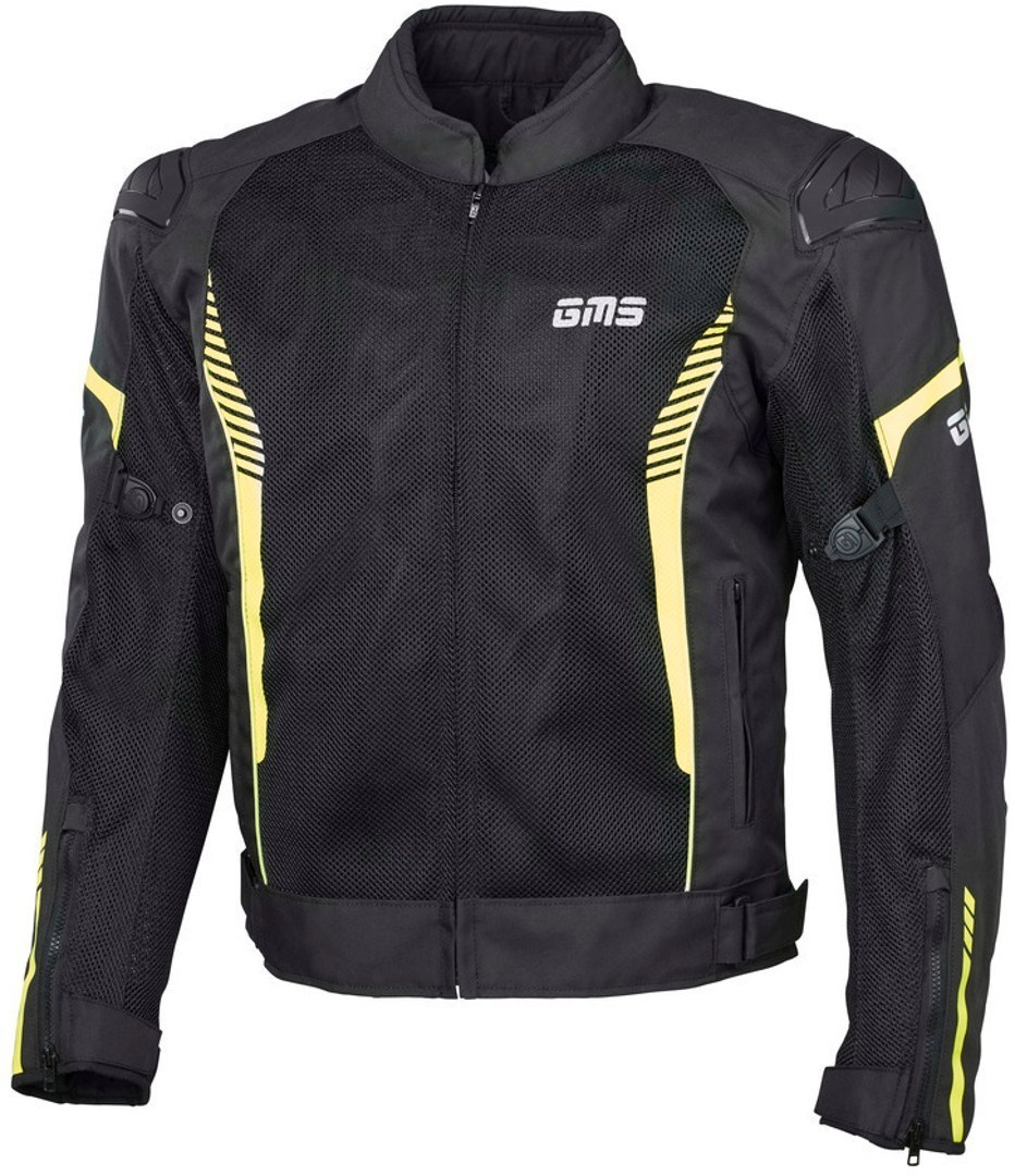 GMS Samu Mesh Motorcycle Textile Jacket black/yellow 4XL Figure 1