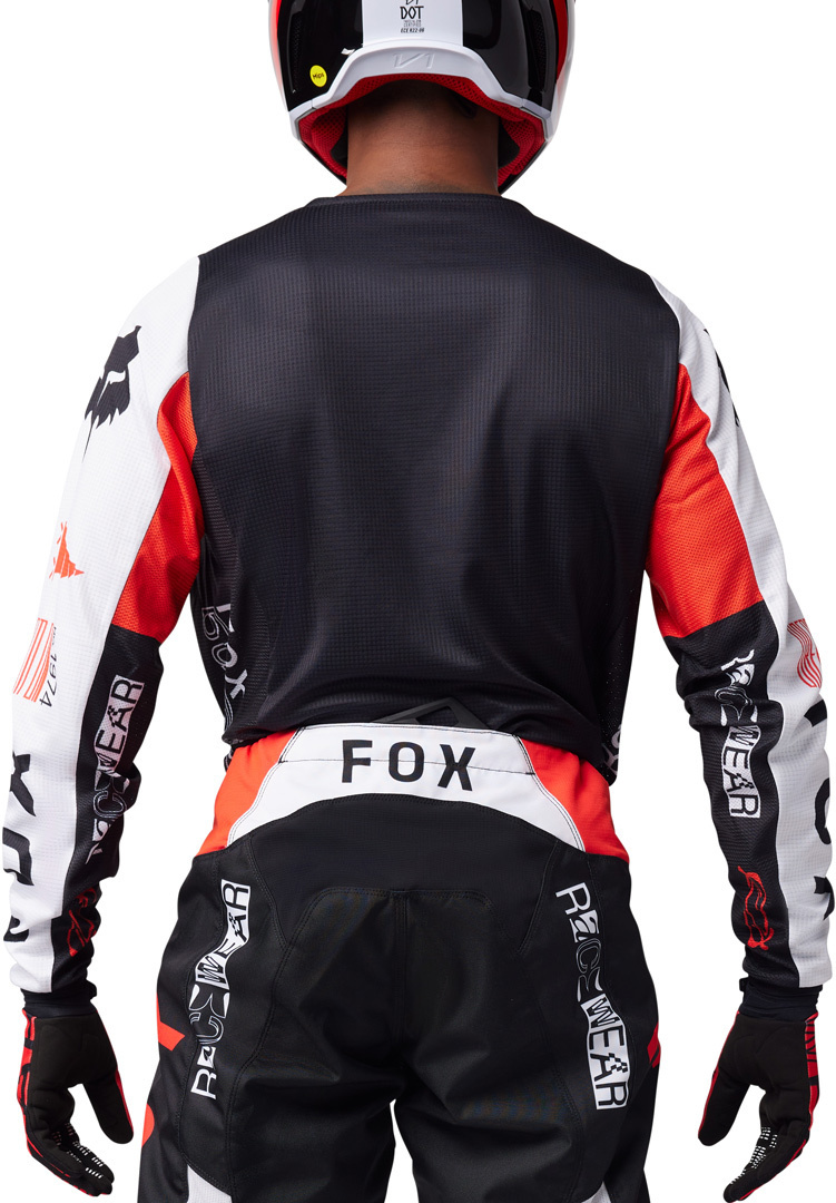 FOX 180 Race Spec Motocross Jersey sort/hvid/rød S Figur 4