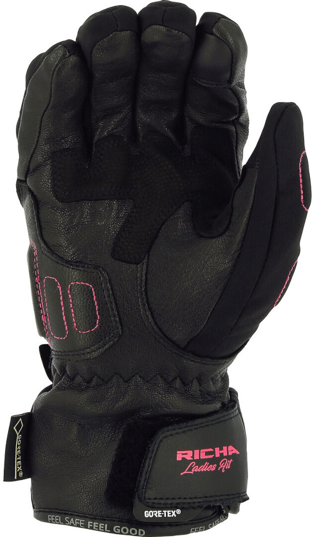 Richa Diana Gore-Tex vattentät Damer Motorcykel Handskar Svart/rosa S Figur 3