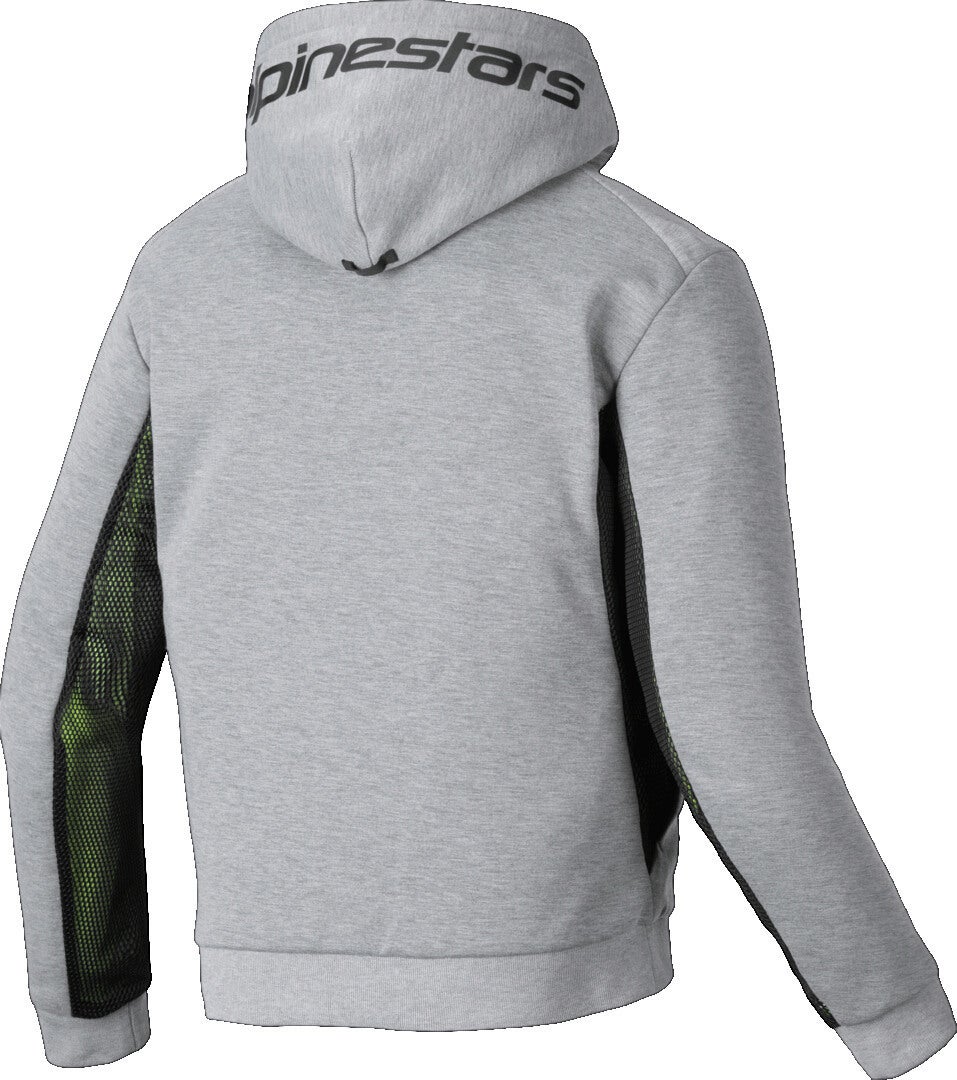Alpinestars Chrome Air Sport Sweat à capuche zippé de moto Gris clair/noir/jaune néon 3XL Figure 2