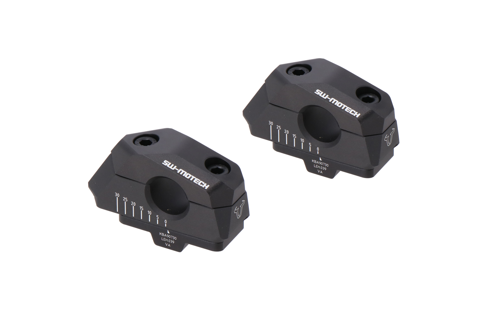 Variabilă spate cu bară SW-Motech pentru ghidon Ø22 - H=25mm. Spate 5/10/15/20/25/30 mm. Negru. Figura 1