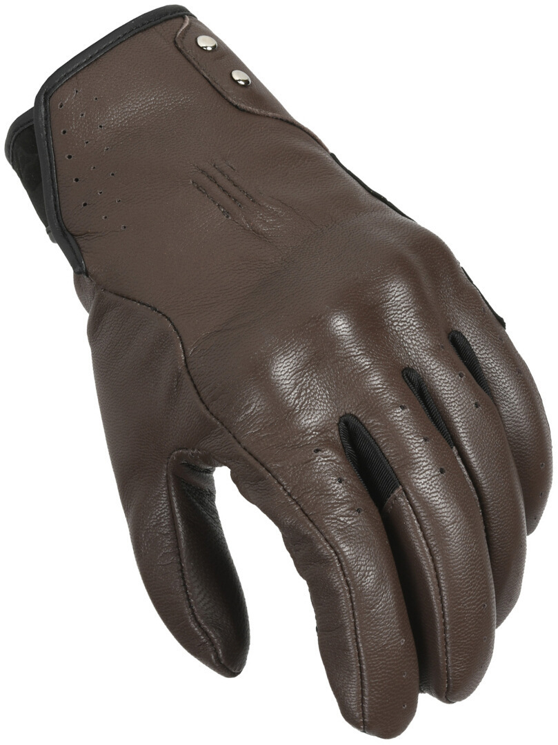 Macna Rouge perforerade Damer Motorcykel Handskar Mörkbrun XS Figur 1
