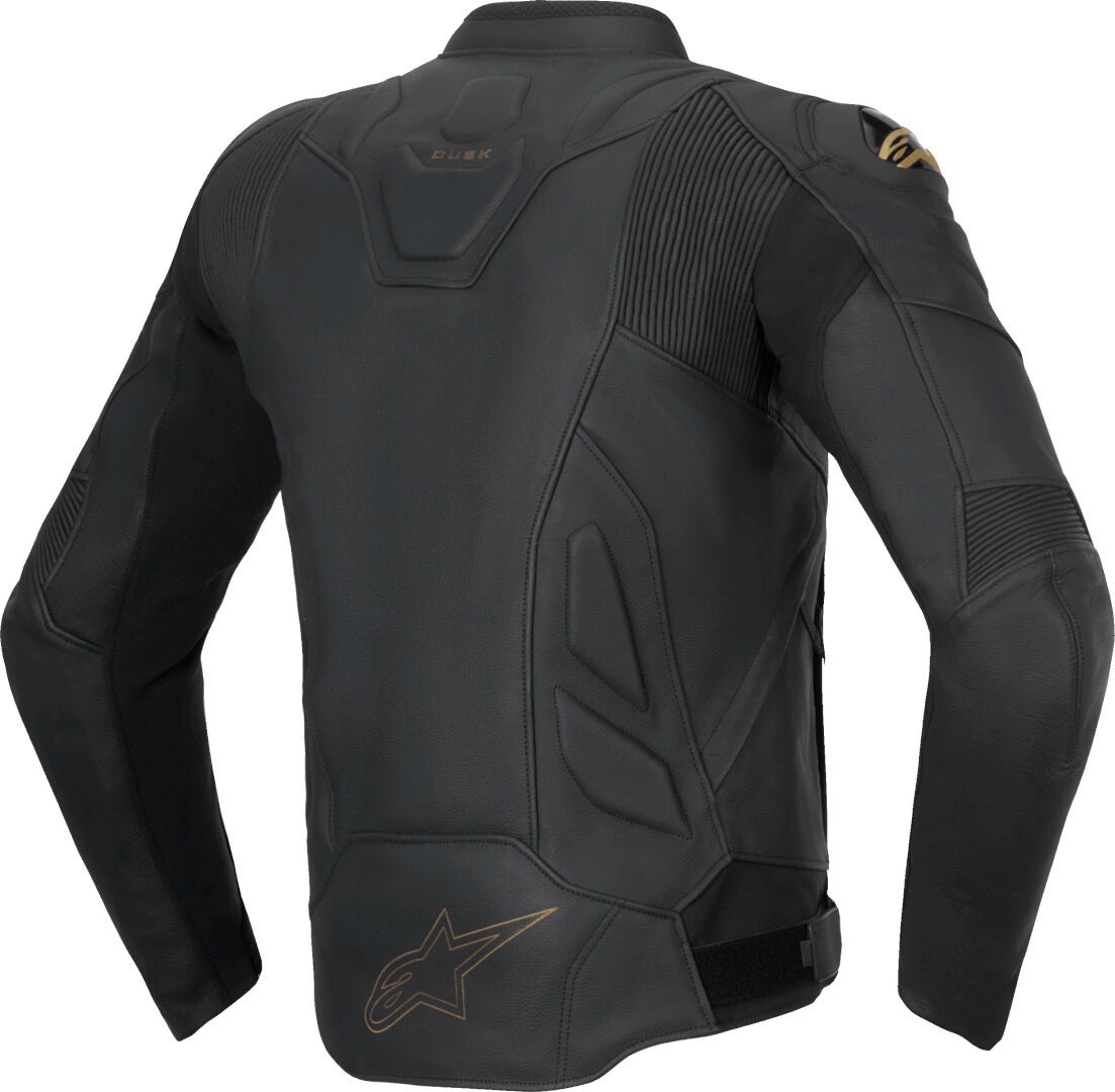 Alpinestars Dusk Motorcycle Leather Jacket black/gold 50 Figure 2