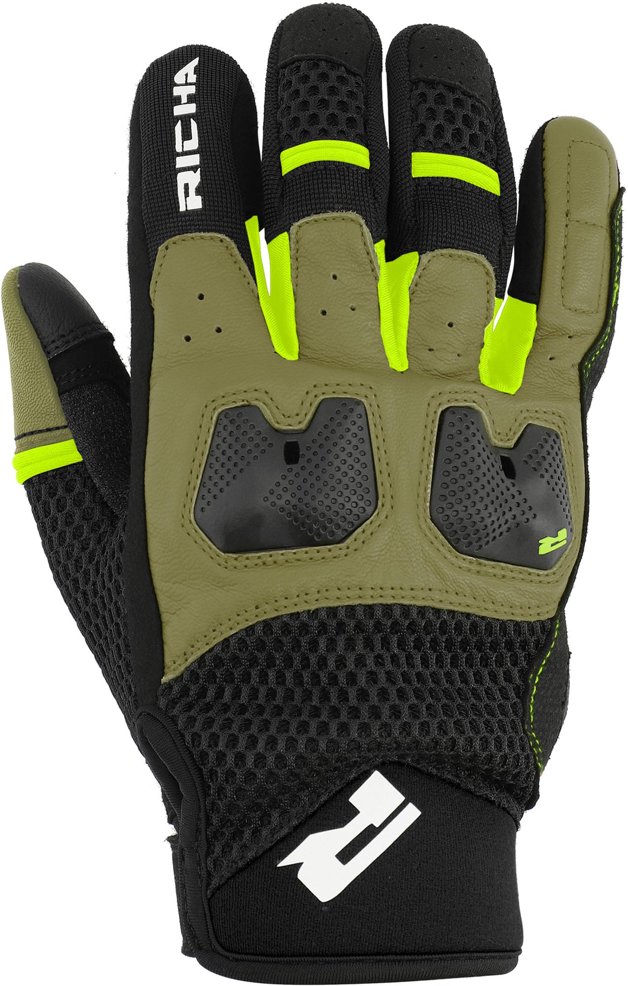 Richa Monaco Mesh Motorcycle Gloves black/yellow XL Figure 1