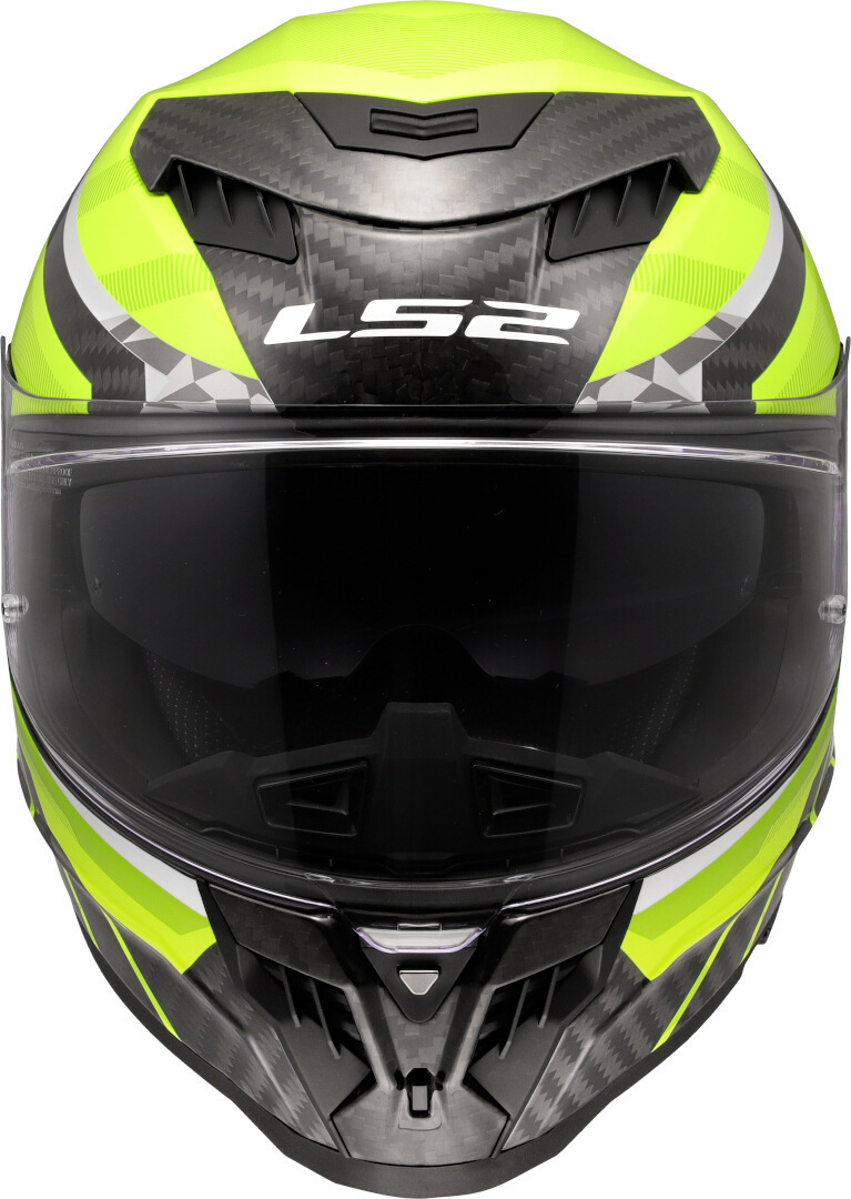 LS2 FF807 Dragon Trax Carbon Hjälm Kol/Neongult Man (57/58) Figur 6