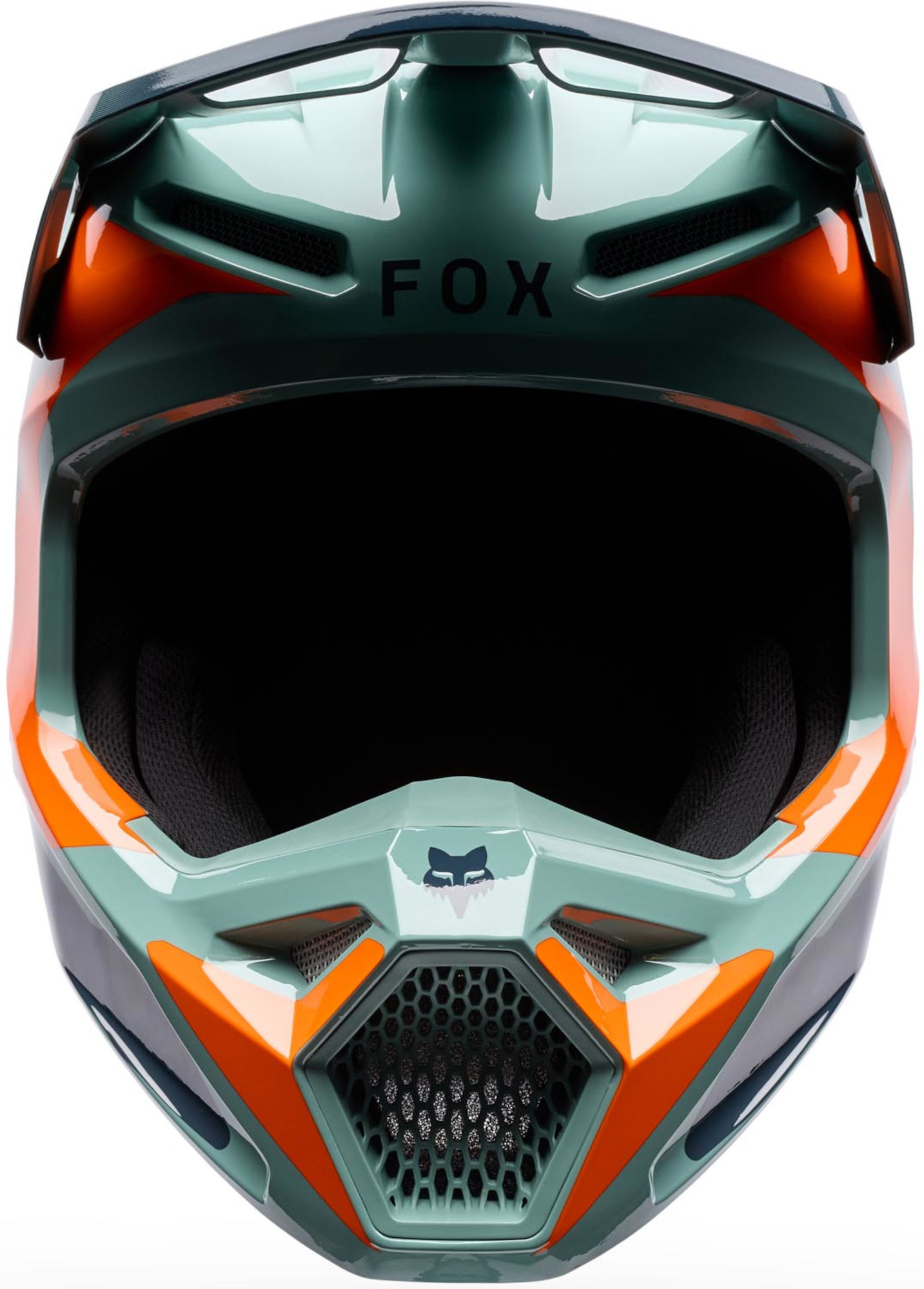 FOX V1 Image Print Motokrosová helma modrá/tyrkysová/oranžová M Obrázek 3