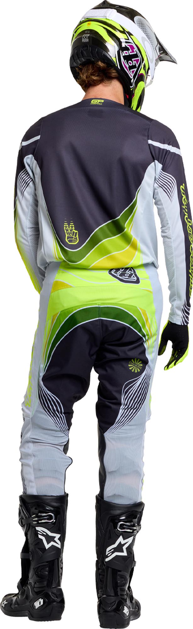 Troy Lee Designs GP Pro Stagger Motocross Jersey grey/neon yellow M Figure 15
