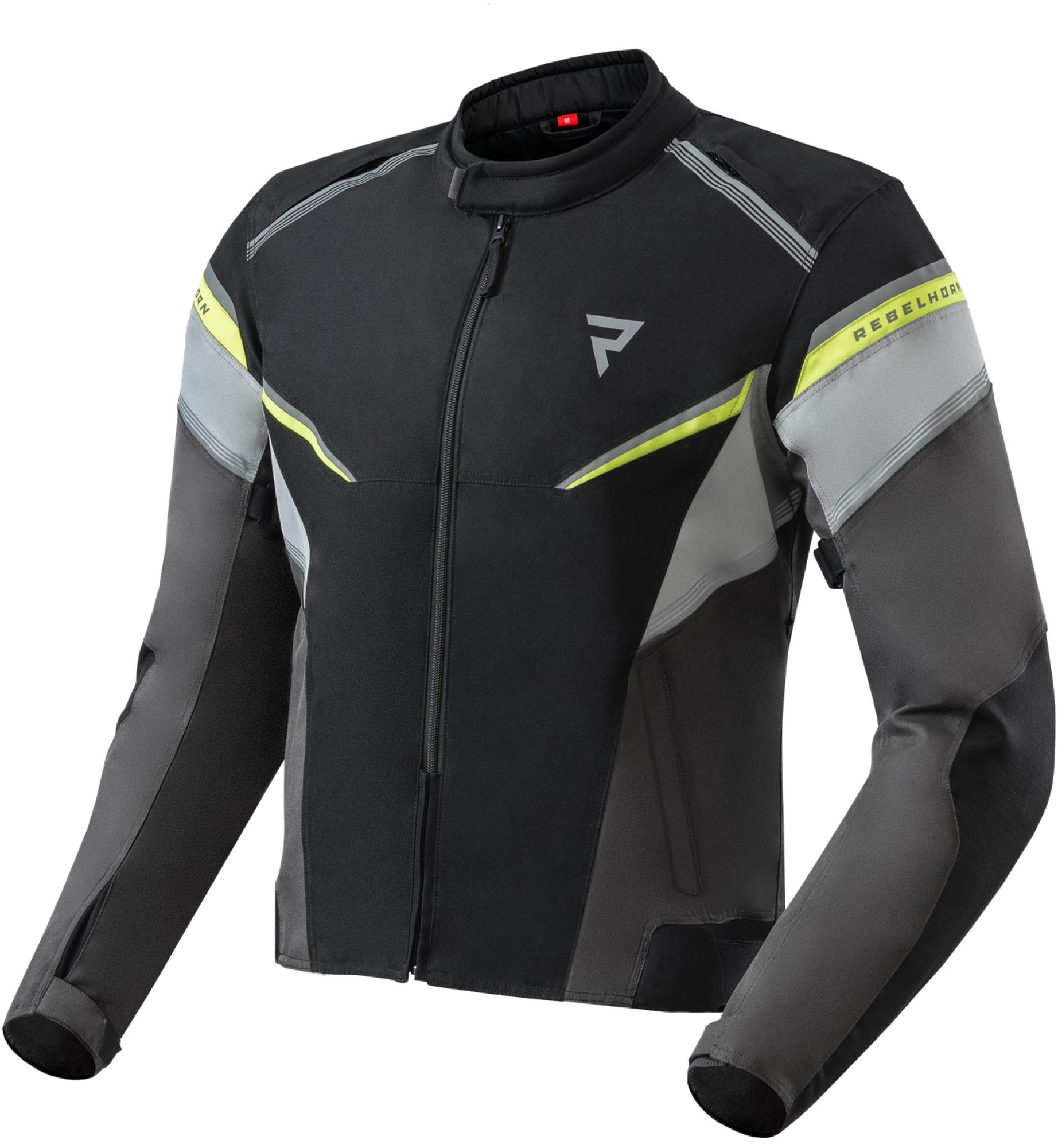 Rebelhorn Spark waterproof Motorcycle Textile Jacket black/grey/yellow M Figure 1