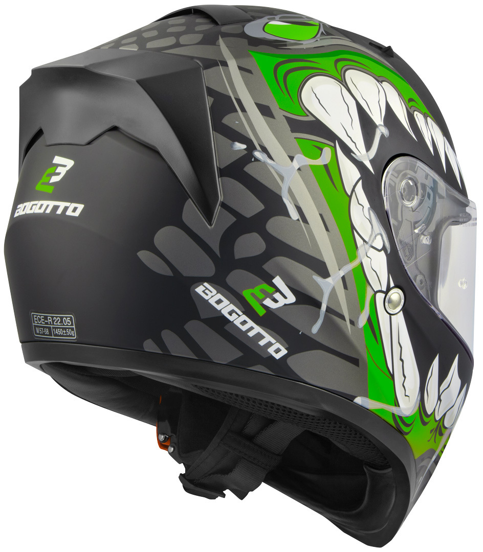 Bogotto V128 Naga Cască Negru mat/verde XL Figura 3