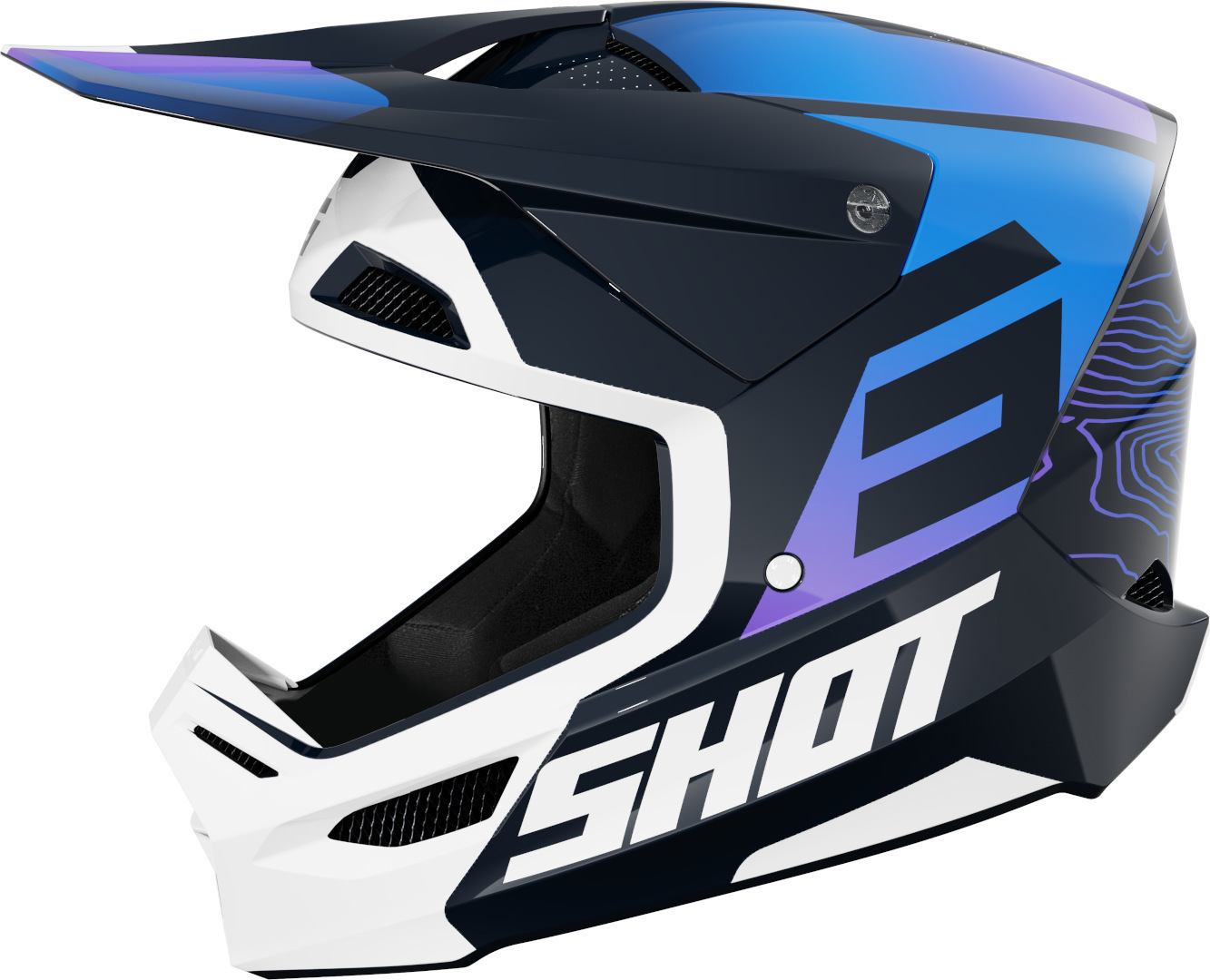 Shot Furious Apex Motocross hjälm Blå/vit S (55/56) Figur 1
