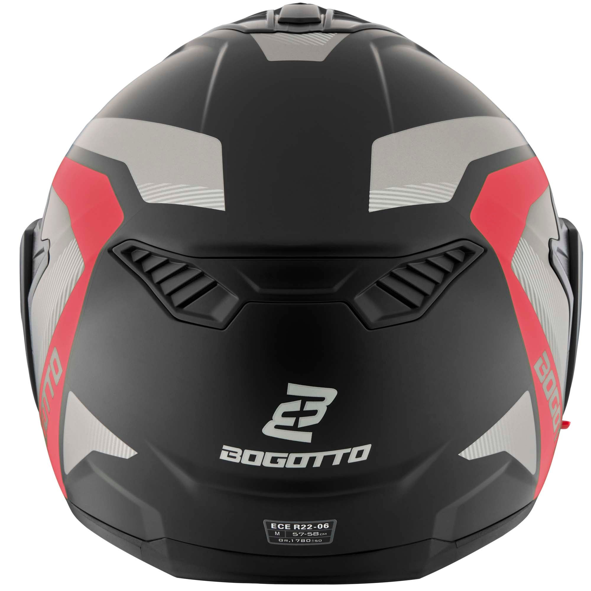 Bogotto FS-X600 Atyr Hjelm sort mat/grå/rød 2XL Figur 7