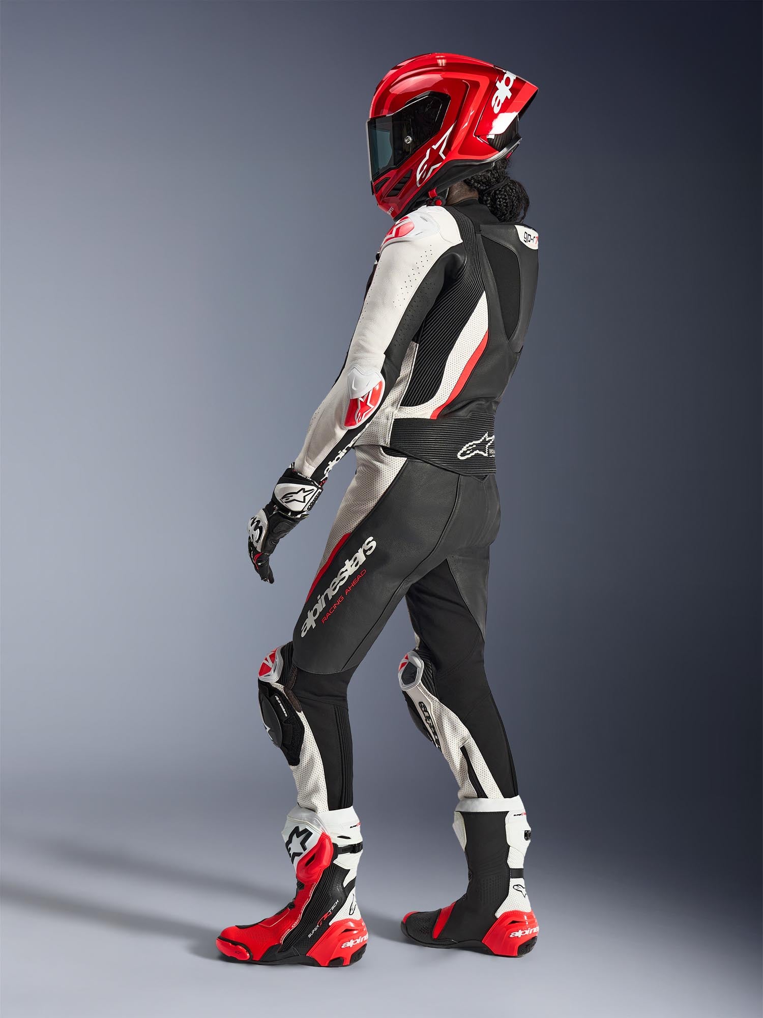 Alpinestars Stella GP-R7 Ladies Two Piece Motorcycle Leather Suit black/white/red 46 Figure 11