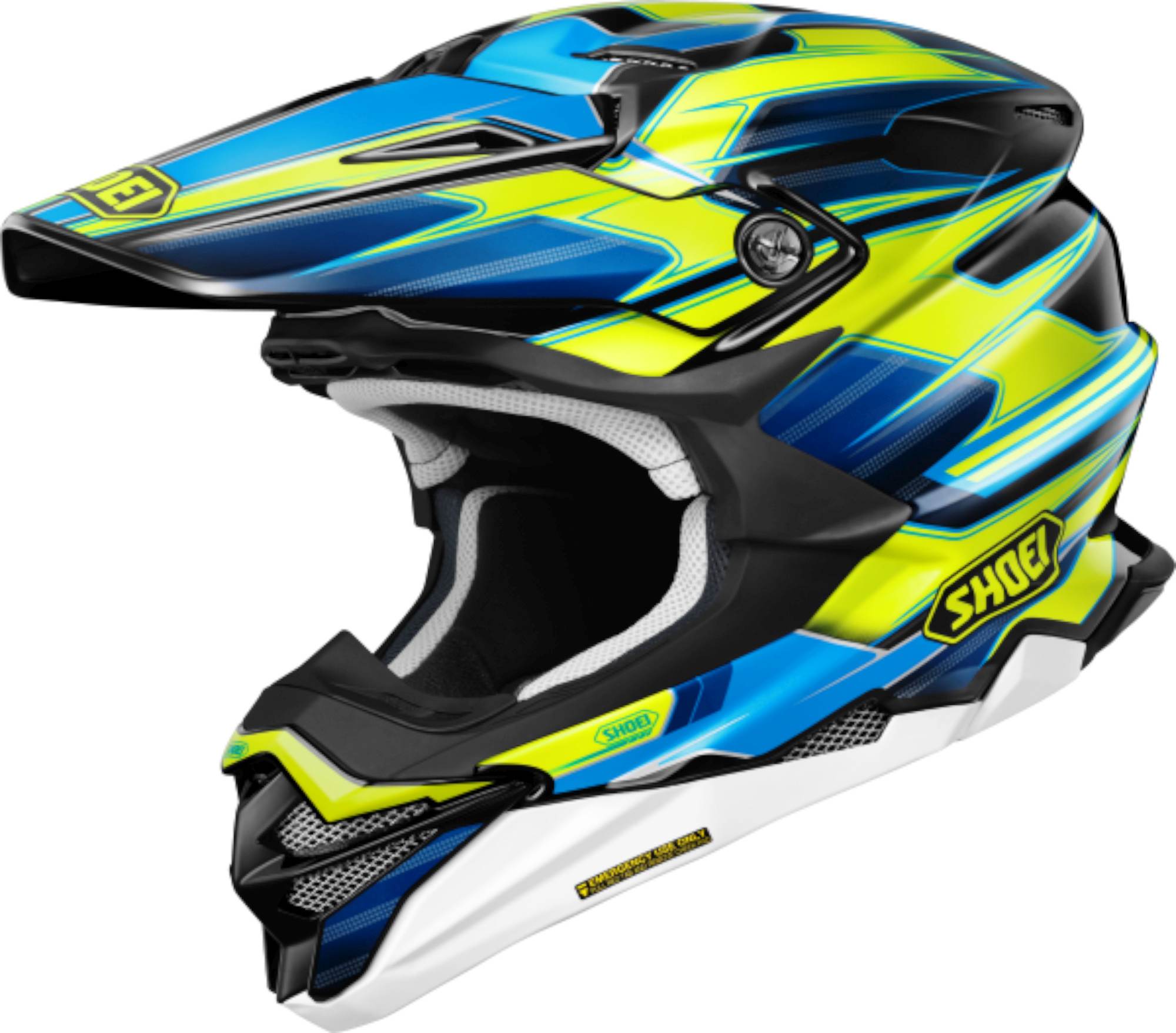 Shoei VFX-WR 06 Sparkle Casco da motocross nero/blu/giallo XXL (63/64) Figura 1