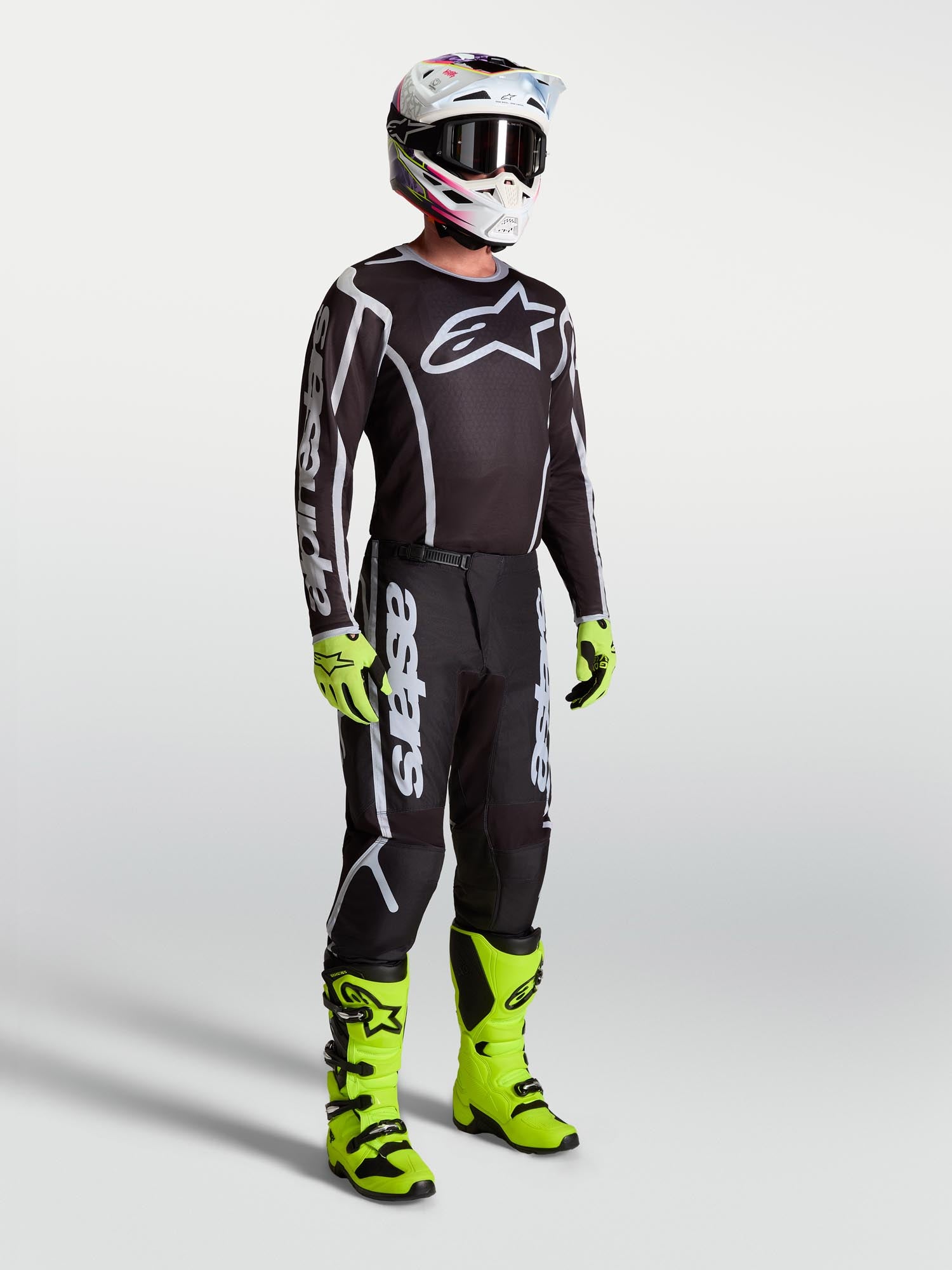 Alpinestars Fluid Apex V2 Motocross Jersey schwarz/silber 2XL Abbildung 3