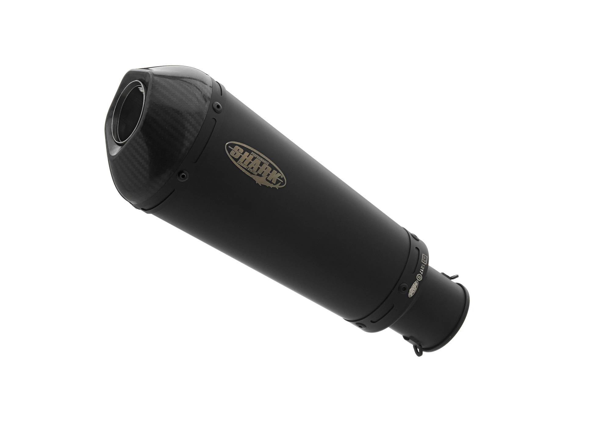SHARK EXHAUST DSX-7 acoperit cu oțel inoxidabil/carbon negru mat Figura 1