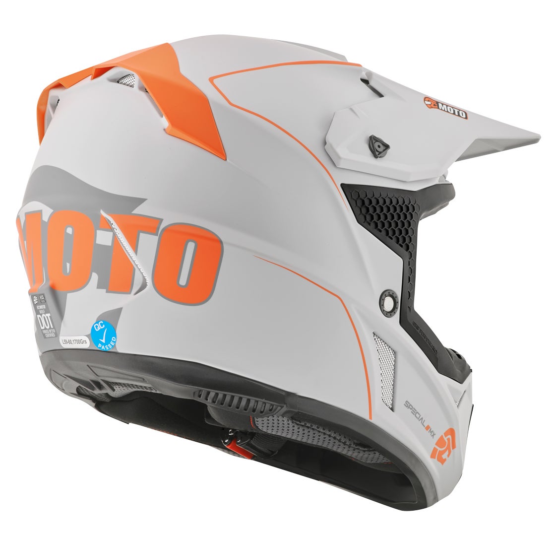 FC-Moto Merkur Straight Motocross Helm grau/orange 2XL Abbildung 3