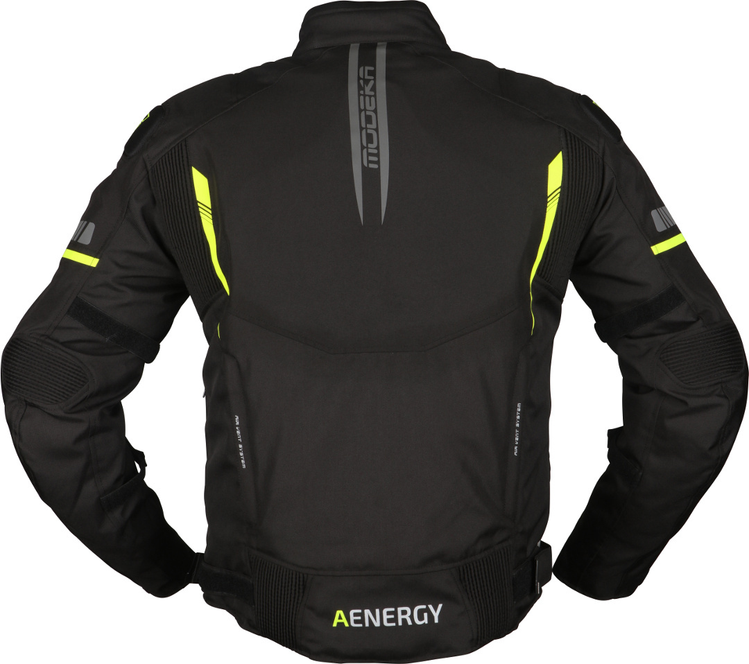 Modeka Aenergy Motorcykel tekstil jakke sort/neon M Figur 2