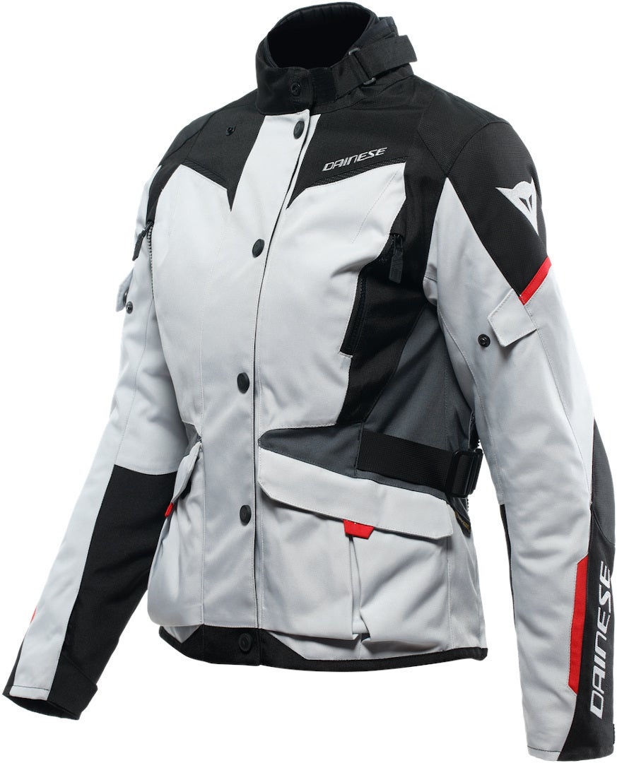 Dainese Tempest 3 D-Dry Damen Motorrad Textiljacke hellgrau/schwarz/rot 44 Abbildung 1