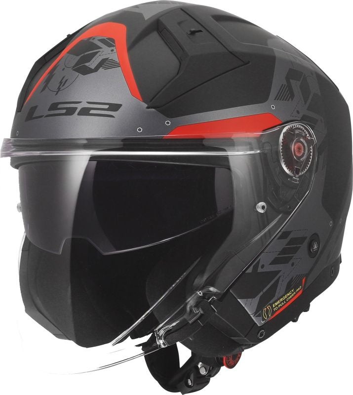 LS2 OF603 Infinity II Nightline Jet Helmet grey/red shop now at FC-Moto