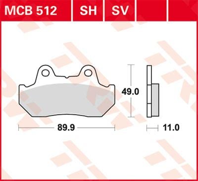 TRW Lucas MCB512 brake pad