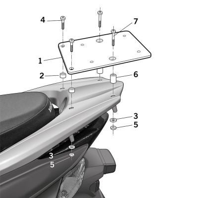 Shad B0TR57ST topcase adapter for Benelli TRK 125/251/502 /X